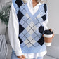 Plaid V-Neck Sweater Vest
