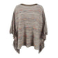 One Size Round Neck Fringe Detail Sleeve Poncho