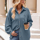 Collared Neck Dropped Shoulder Shirt