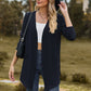 Cable-Knit Long Sleeve Cardigan with Pocket