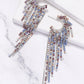 Fringed Rhinestone Zinc Alloy Dangle Earrings