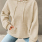 Full Size Textured Drawstring Drop Shoulder Hoodie