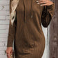 CozyWonders Full Size Drawstring Hooded Sweater Dress