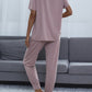 Full Size Round Neck Short Sleeve Top and Pants Set