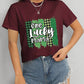 ONE LUCKY MAMA Round Neck T-Shirt