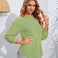 Malibu Dreams Mock Neck Buttoned Long Sleeve Shirt