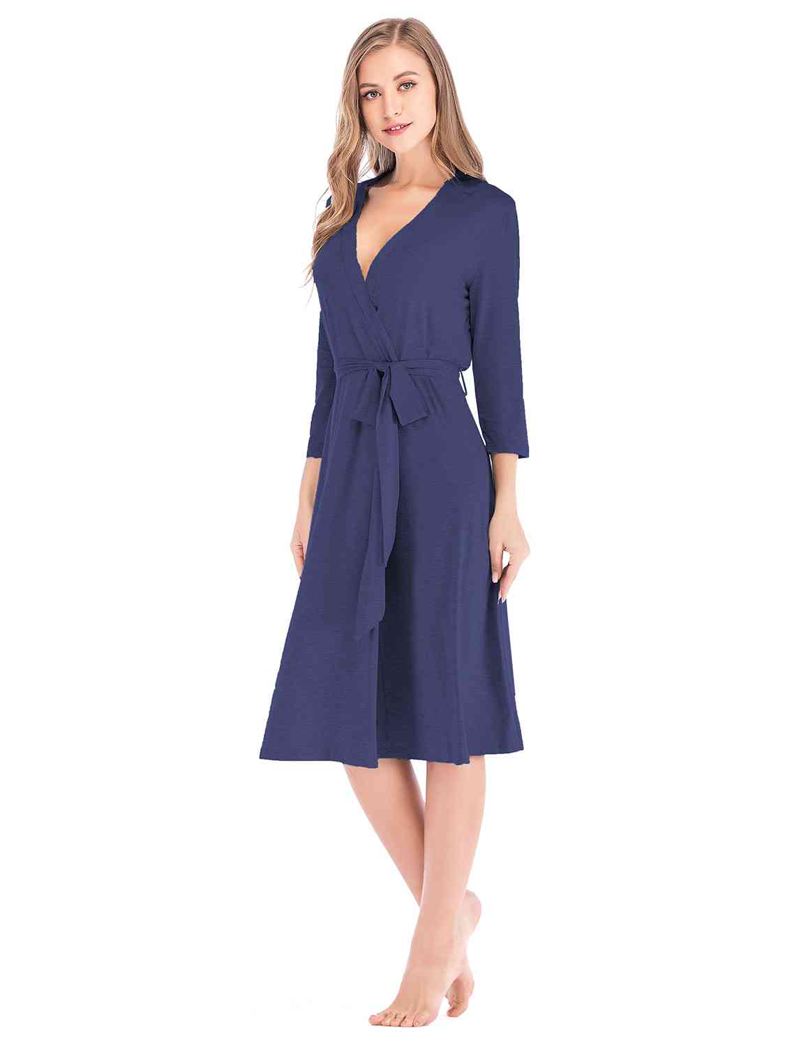 Full Size Plunge Tie Front Night Dress