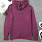 Full Size Red Horizontal Ribbing Fringe Trim Hooded Sweater