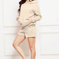 Drop Shoulder Long Sleeve Hoodie and Shorts Set