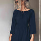 Tie Neck Flare Sleeve Mini Dress