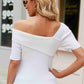Asymmetrical Neck Rib-Knit Top