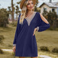 Full Size V-Neck Cutout Sleeve Mini Dress