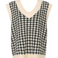 Houndstooth V-Neck Sweater Vest