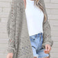Openwork Open Front Long Sleeve Cardigan