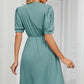 V-Neck Puff Sleeve Dress