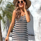 Tied Openwork Scoop Neck Wide Strap Cover-Up