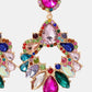 Zinc Alloy Frame Glass Stone Dangle Earrings