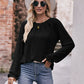 Long Flounce Sleeve Round Neck Blouse