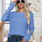 Cable-Knit Round Neck Long Sleeve Sweater