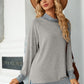 Slit Mock Neck Long Sleeve T-Shirt