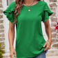 Malibu Dreams Textured Petal Sleeve Round Neck Tee