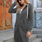 Full Size Zip-Up Longline Hoodie with Pockets