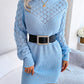 Women's Candida Openwork Boat Neck Sweater Dress