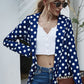 Polka Dot Long Sleeve Blazer