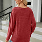 Full Size V-Neck Long Sleeve T-Shirt