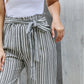 Heimish Find Your Path Full Size Paperbag Waist Striped Culotte Pants