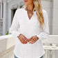 Laura Jay Eyelet Notched Lantern Sleeve T-Shirt