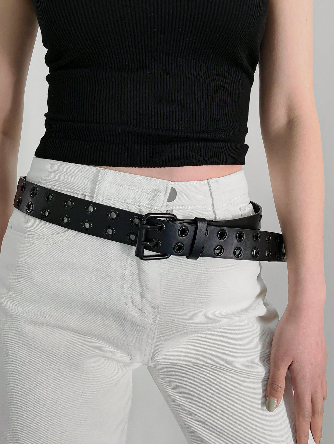 Women's Grommet PU Leather Belt