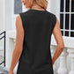 Decorative Button Eyelet V-Neck Tank