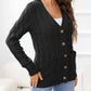 SavannahTree Button Down Cable-Knit Cardigan