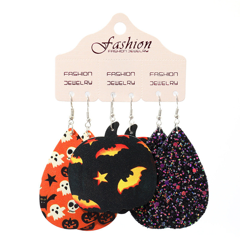 Halloween Teardrop Shape Halloween Theme Dangle Earrings