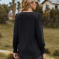 Full Size Puff Sleeve Pleated Blouse