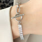 Michelle&Lanha Zircon Titanium Steel Closure Bracelet