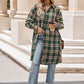 Plaid Collared Neck Long Sleeve Shirt