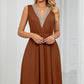 Pocketed V-Neck Wide Strap Dress