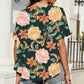 Women's Floral Ruffled Flounce Sleeve Blouse