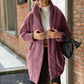 Open Front Hooded Teddy Coat