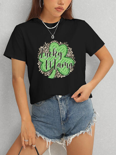 LUCKY MAMA Round Neck T-Shirt