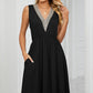 Pocketed V-Neck Wide Strap Dress