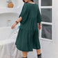 Plus Size Tie Neck Balloon Sleeve Midi Dress