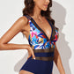 Printed Mesh Plunge One-Piece Swimsuit