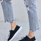 Forever Link Black Flat Round Toe Lace-Up Sneakers