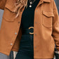 Pocketed Snap Down Dropped Shoulder Jacket