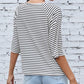 Striped Round Neck Raglan Sleeve T-Shirt