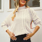 Cable-Knit Turtle Neck Long Sleeve Sweater