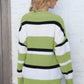 Color Block V-Neck Dropped Shoulder Sweater